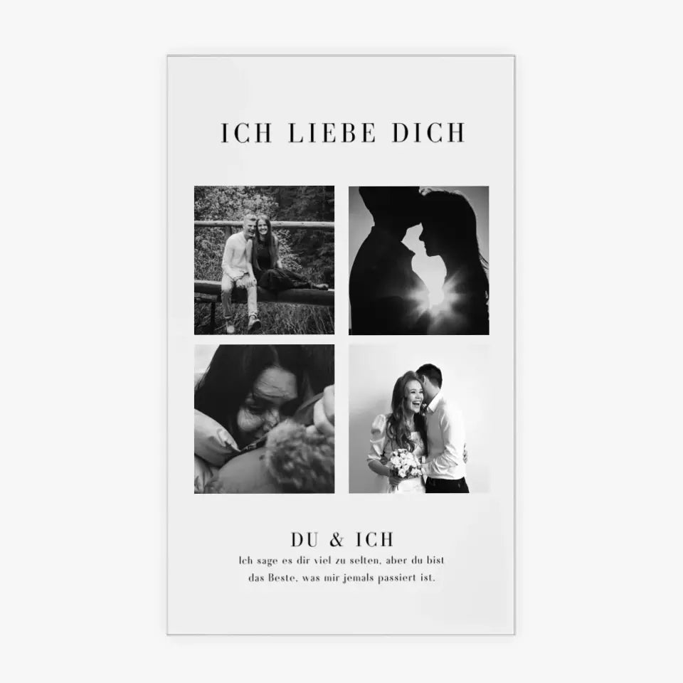 Personalisiertes Pärchen Acrylglas Cover - Fotocollage "Ich liebe dich"