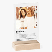 Load image into Gallery viewer, Soulmate Definition Gepersonaliseerd acrylglasplaatje voor vriendinnen, broers en zussen, stellen
