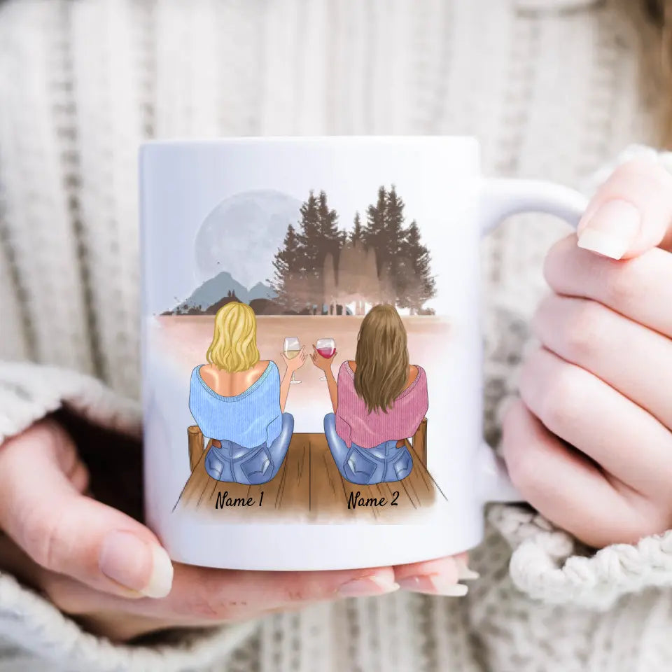 Glühwein Zeit - Personalisierte Freundinnen-Tasse (2-4 Frauen)