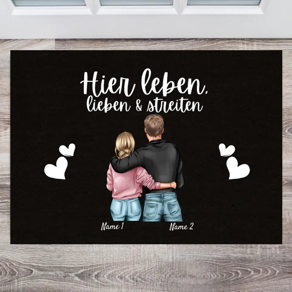 Best Couple - Gepersonaliseerde deurmat zwart voor binnen en buiten