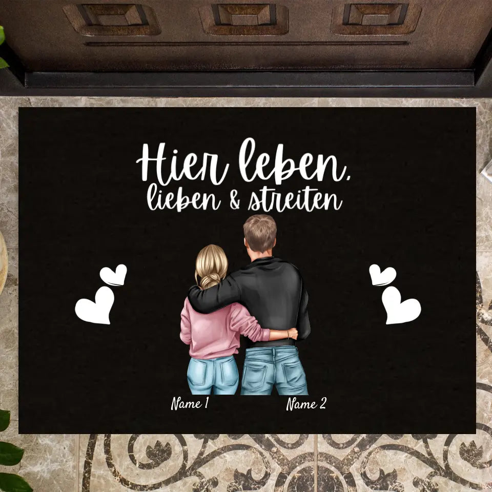 Best Couple - Gepersonaliseerde deurmat zwart voor binnen en buiten