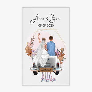 "Just Married" Personalisiertes Acrylglas-Bild zur Hochzeit - Für Ehepaare, Braut & Bräutigamm, Geldgeschenk