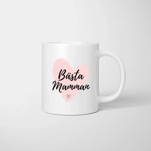 Beste mamman - Personlig mugg (mamma med 1-4 barn)