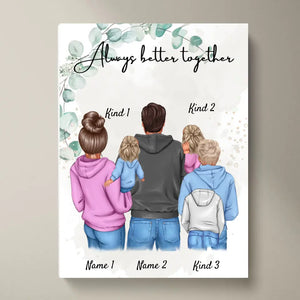 Mijn Familie Poster - Persoonlijke Poster (1-4 kinderen)