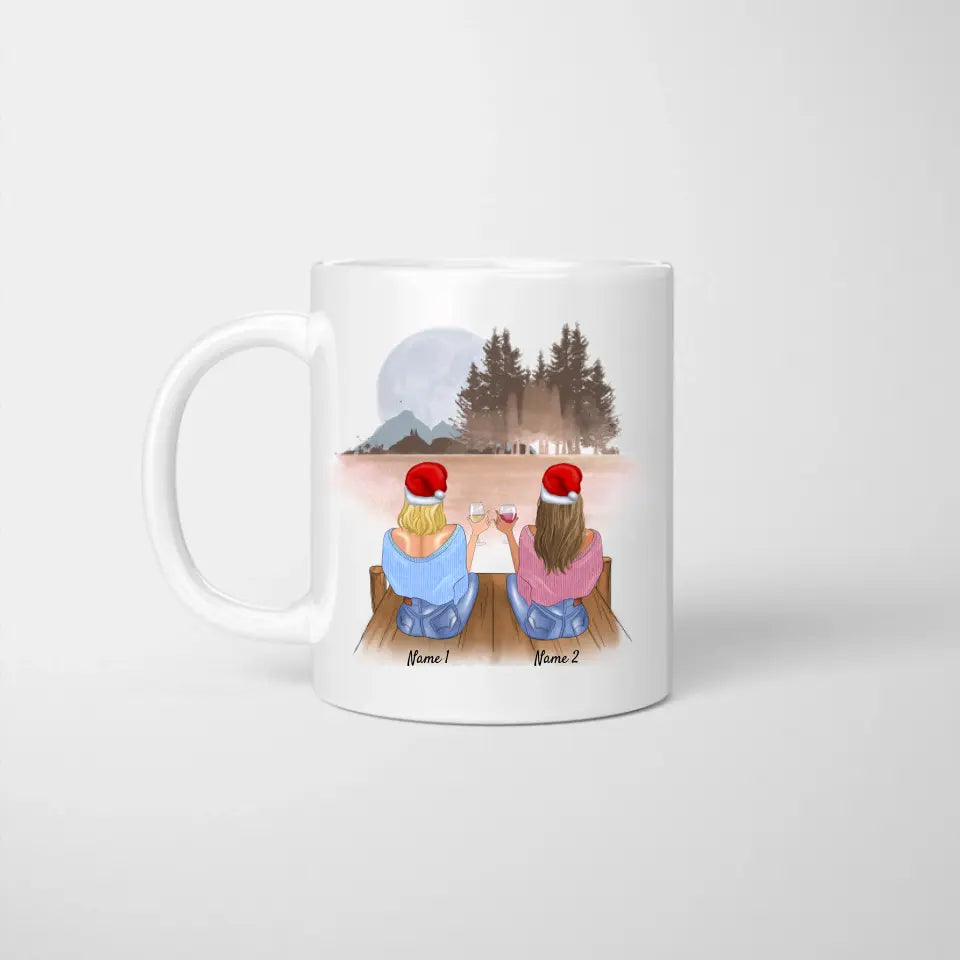 Der Zufall machte uns zu Kolleginnen - Personalisierte Weihnachts-Tasse (2-4 Personen)