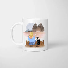 Load image into Gallery viewer, Woman with Dog &amp; Drink - Personalized Mug (1-2 Dogs)
