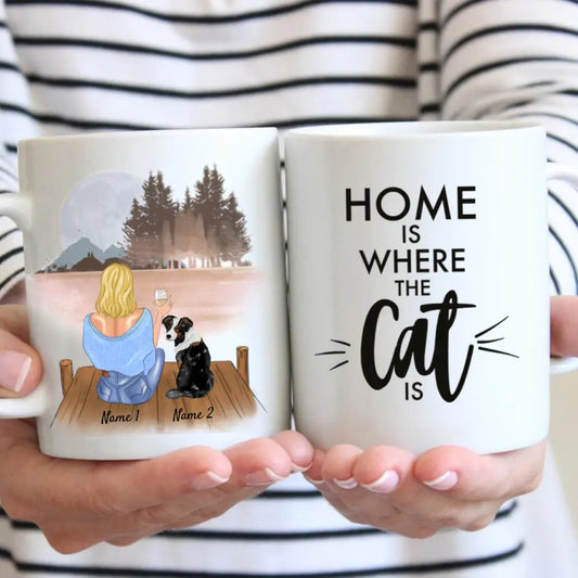 Maman des chiens & boisson - Tasse Personnalisé (1-2 chiens ou chats)