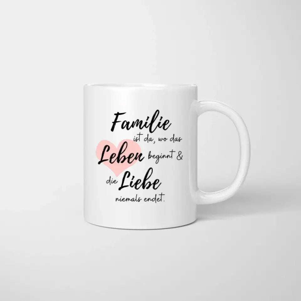 Meine Familie - Personalisierte Tasse (1-4 Kinder)