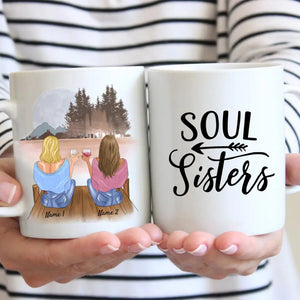 Beste Schwestern mit Getränk - Personalisierte Tasse (2-4 Geschwister)