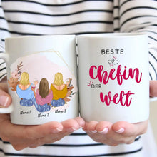 Laden Sie das Bild in den Galerie-Viewer, Beste Chefin der Welt - Personalisierte Tasse für Chefin/ Arbeitskolleginnen - Geschenk Büro, Job (2-4 Personen)
