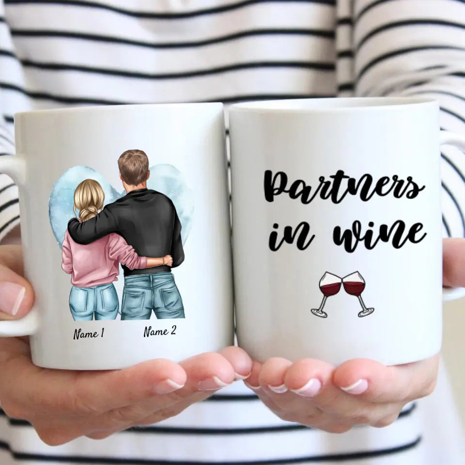 Partners in Wine - Gepersonaliseerde mok voor echtparen (man & vrouw)