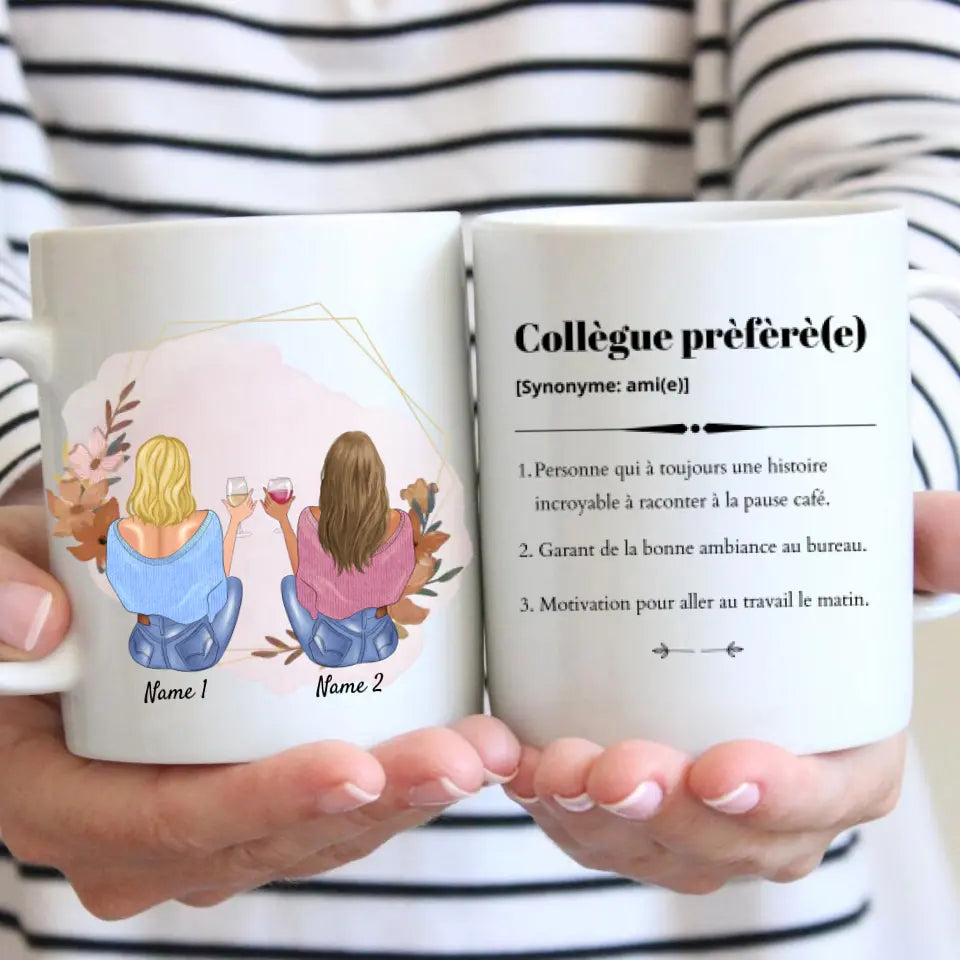 Collègue prèfèrè, Meilleures collègues avec boisson - Mug personnalisé (2-4 personnes)