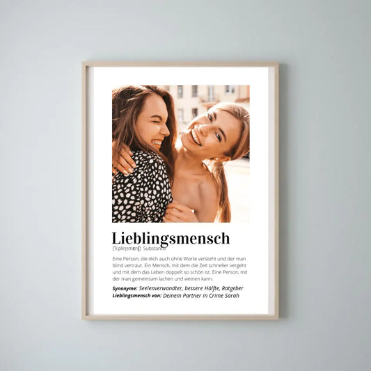Fotoposter "Definitie" - Persoonlijk geschenk "Favoriete persoon