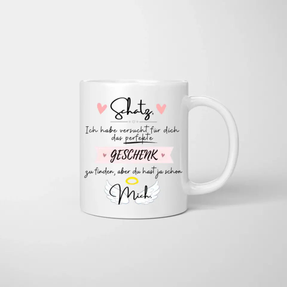 Mein Schatz - Personalisierte Tasse zum Valentinstag