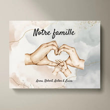 Charger l&#39;image dans la galerie, Toile gepersonaliseerde &quot;Notre famille&quot; (2-8 personen, huisdieren)
