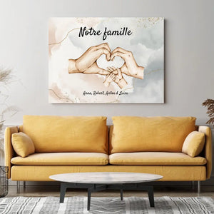 Toile gepersonaliseerde "Notre famille" (2-8 personen, huisdieren)