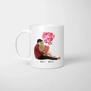 Be My Valentine - Personalisierte Pärchen-Tasse (Romatisches Geschenk Liebe)