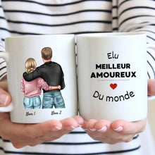 Load image into Gallery viewer, Élu meilleur amoureux du monde -  Mug personnalisé pour couple (homme &amp; femme)
