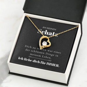 To Meet You - Ketting met gouden hanger en gepersonaliseerde kaart (Valentijnsdagcadeau)