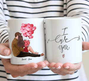 Jeden Tag Valentinstag - Personalisierte Foto-Tasse für Paare