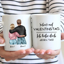 Charger l&#39;image dans la galerie, Ich liebe dich jeden Tag - Personalisierte Valentinstags-Tasse für Paare
