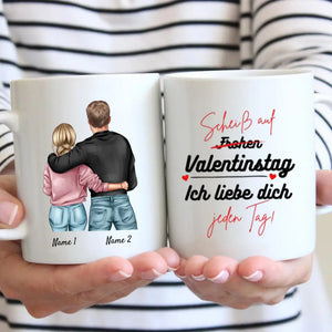Ich liebe dich jeden Tag - Personalisierte Valentinstags-Tasse für Pärchen