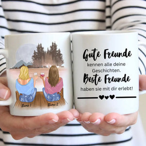 Beste Freunde Geschichten - Personalisierte Tasse Freundinnen & Kolleginnen (2-4 Personen)