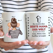 Afbeelding in Gallery-weergave laden, Beste Mama Kaffeetasse - Personalisierte Tasse (Frau mit 1-4 Kinder)

