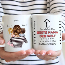 Charger l&#39;image dans la galerie, Beste Mama Kaffeetasse - Personalisierte Tasse (Frau mit 1-4 Kinder)

