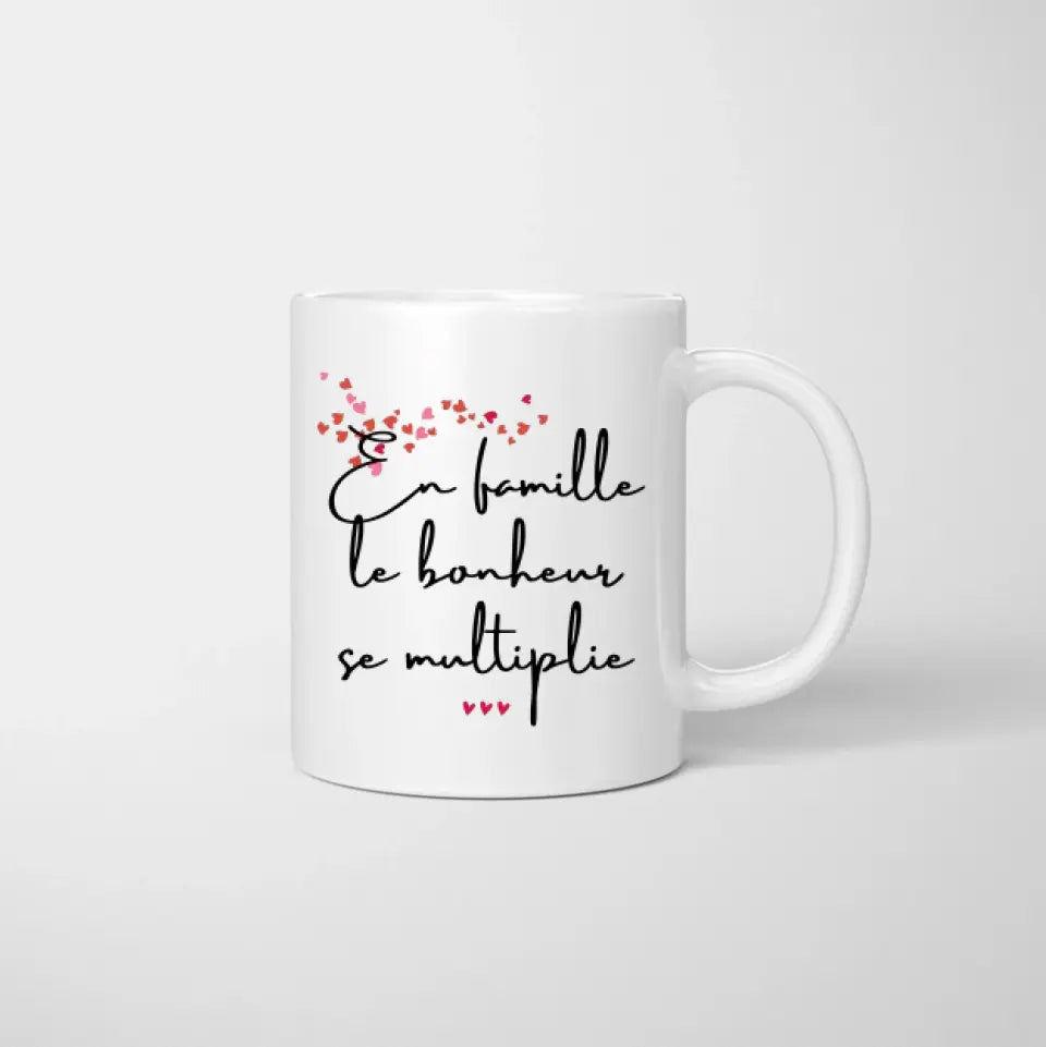 Ma famille, ouders met kinderen - Mug personnalisé (1-4 kinderen)