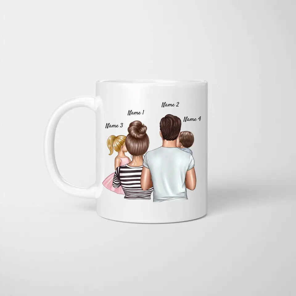 Ma famille, ouders met kinderen - Mug personnalisé (1-4 kinderen)