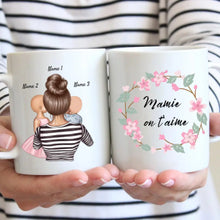 Laden Sie das Bild in den Galerie-Viewer, Mamie on t&#39;aime - Mug personnalisé (1-4 enfants, adolescents)
