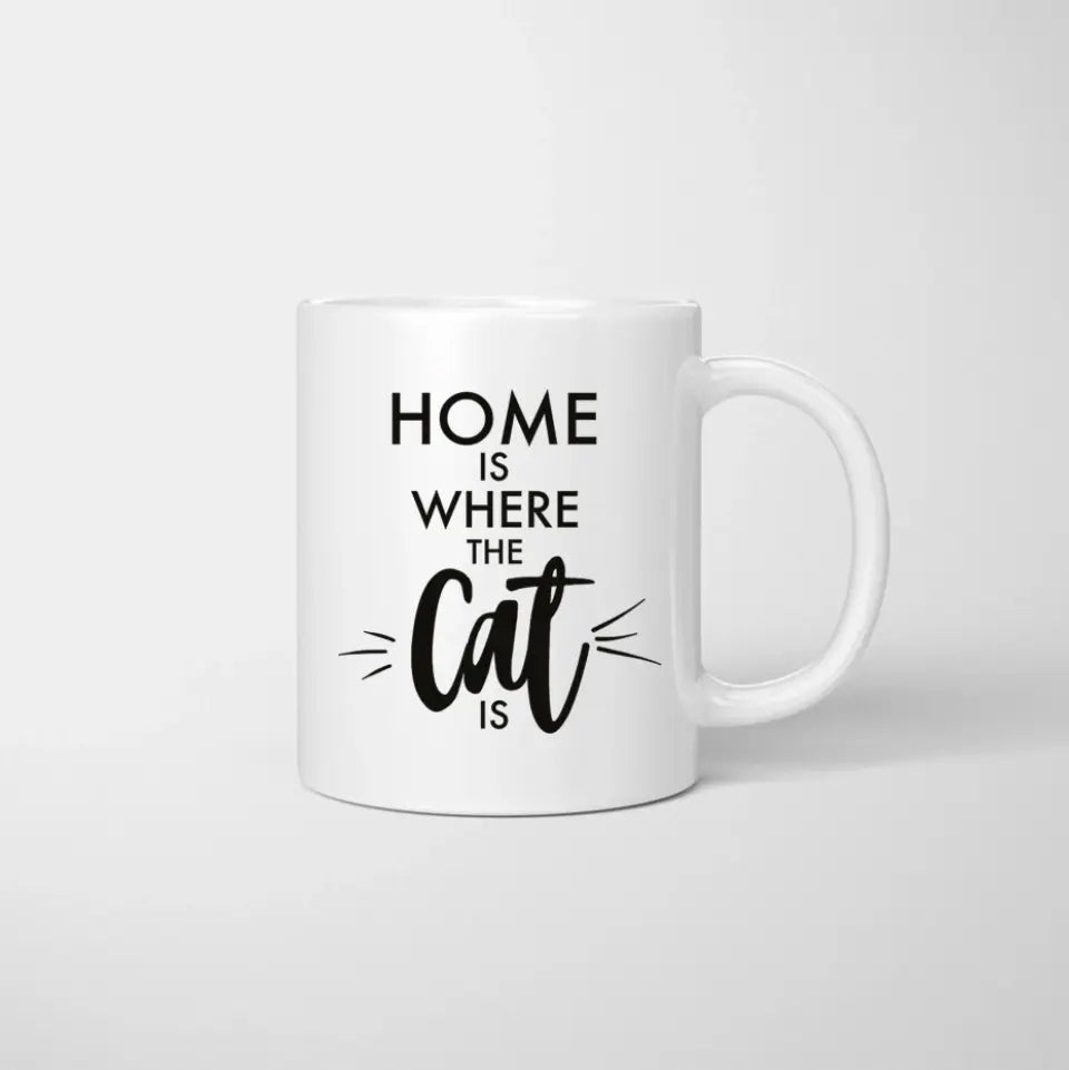 Couple with Pet - Personalised Mug (Dog, Cat)