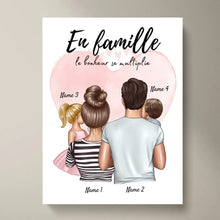 Load image into Gallery viewer, Gelukkig gezin, Famille heureuse - Poster gepersonaliseerd (Ouders met 1-3 kinderen)
