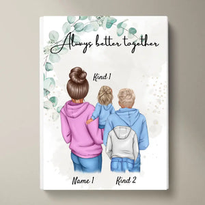 Beste Mama Poster - Personalisiertes Poster (1-4 Kinder, Teenager)