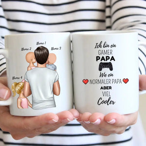 Cooler Gamer PAPA - Mug personnalisé pour les pères (avec 1-4 enfants)