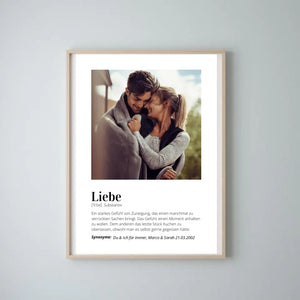 Foto-Poster "Definition" - Personalisiertes Geschenk für Paare "Liebe"
