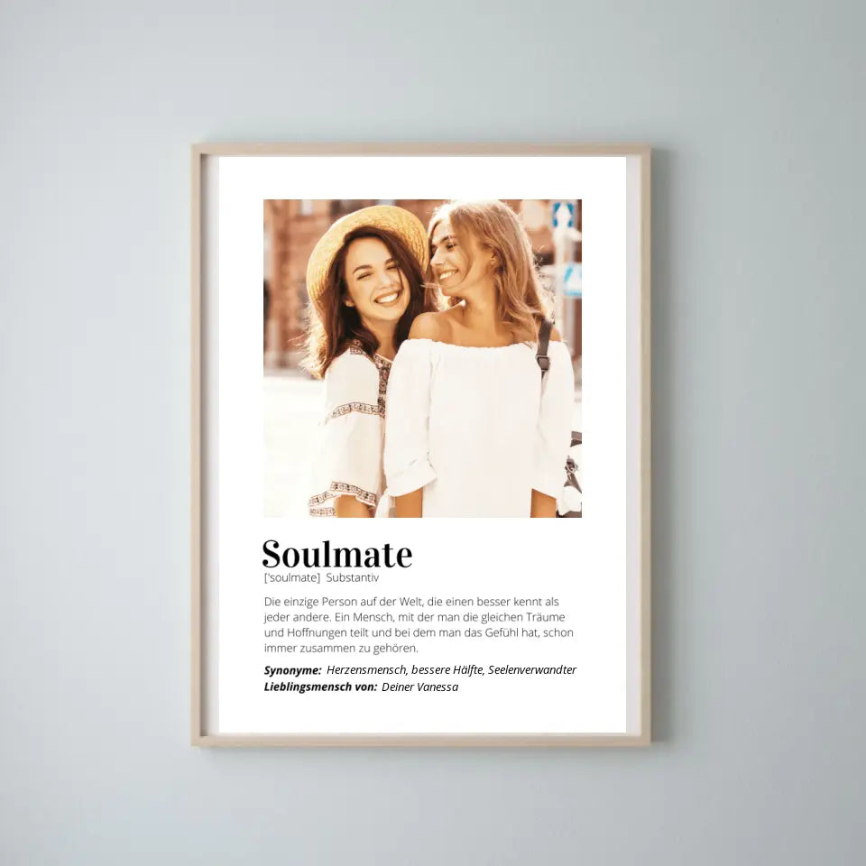 Fotoposter "Definitie" - Persoonlijk geschenk "Soulmate