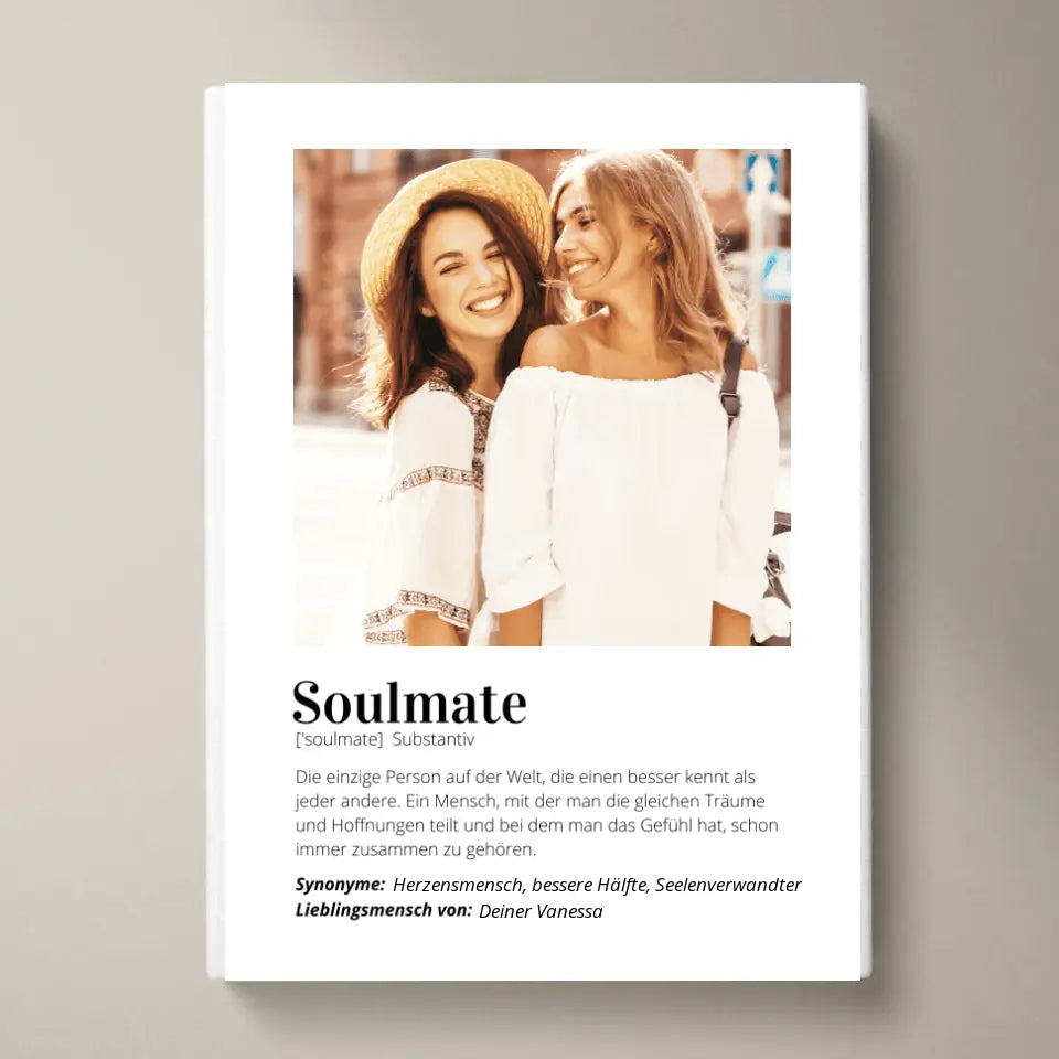 Fotoposter "Definitie" - Persoonlijk geschenk "Soulmate