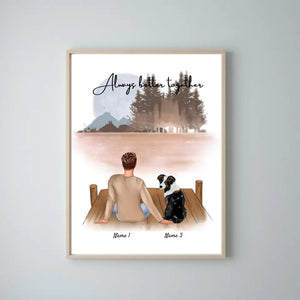 Pet Dad with Dog or Cat - Personalized Poster