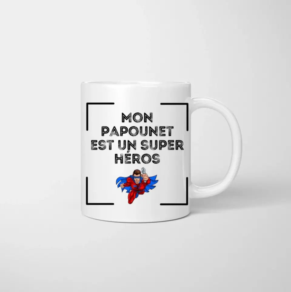 Papa avec enfants - Mug personnalisé (1-3 kinderen, adolescenten)