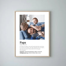 Laden Sie das Bild in den Galerie-Viewer, Foto-Poster &quot;Definition&quot; - Personalisiertes Geschenk Papa
