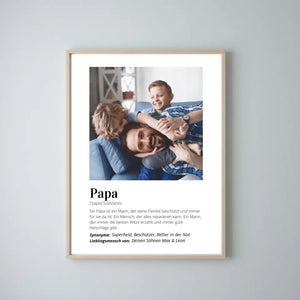 Foto-Poster "Definition" - Personalisiertes Geschenk Papa