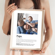 Laden Sie das Bild in den Galerie-Viewer, Foto-Poster &quot;Definition&quot; - Personalisiertes Geschenk Papa
