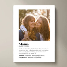 Laden Sie das Bild in den Galerie-Viewer, Foto-Poster &quot;Definition&quot; - Personalisiertes Geschenk Mama
