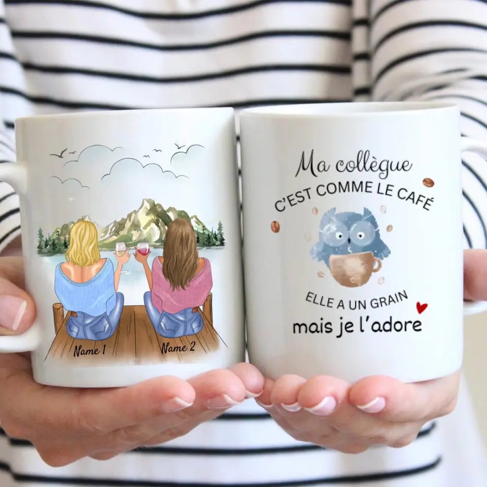 De collectie is als een café en een maïskorrel - Gepersonaliseerde mok (2-4 personen)