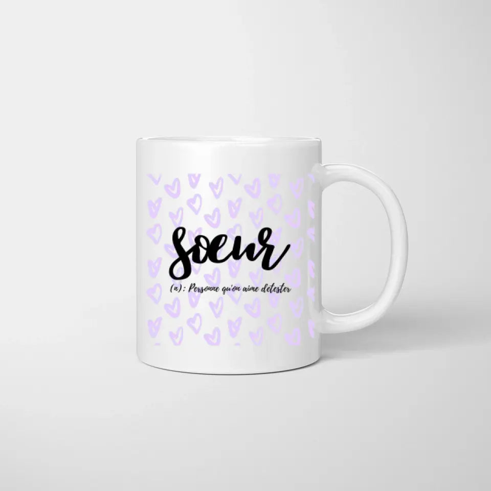 Sœurs préférées avec sacs à main - Mug personnalisé pour frères et sœurs (2-3 frères et sœurs)