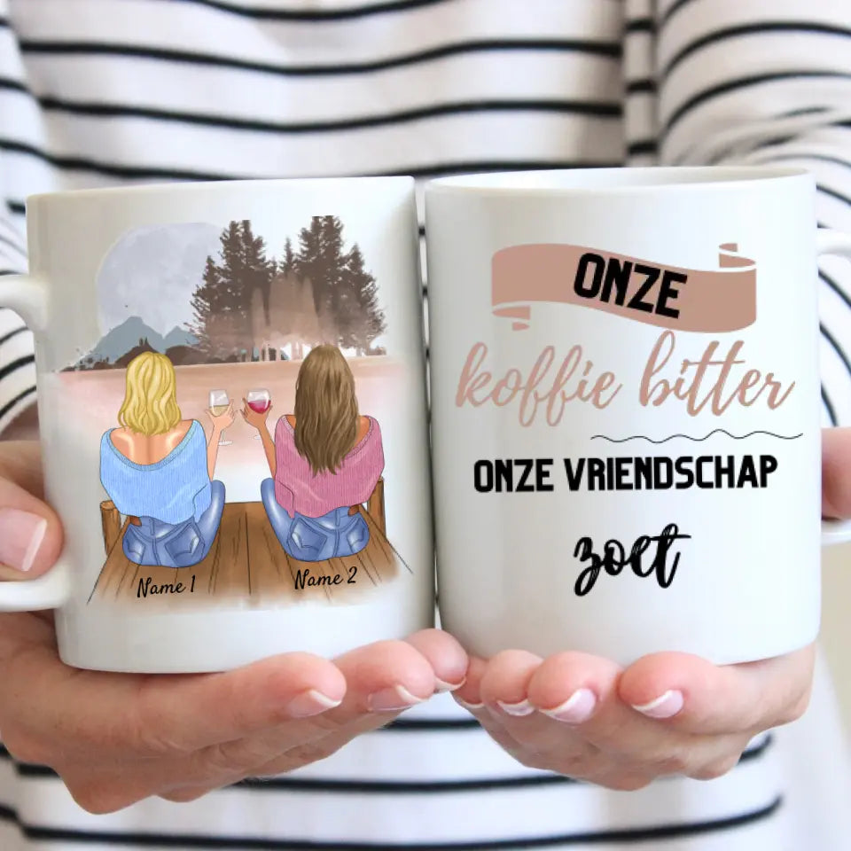 Beste vrienden met drank Gepersonaliseerd mok (2-4 personen)