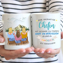 Laden Sie das Bild in den Galerie-Viewer, Großartige Chefin/ Managerin/ Teamleiterin - Personalisierte Tasse für Chefin/ Arbeitskolleginnen - Geschenk Büro, Job (2-4 Personen)
