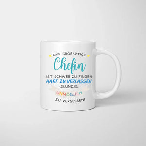 Grande patronne/manager/chef d'équipe - Mug personnalisé pour patronne/collègues de travail - Cadeau bureau, job (2-4 personnes)